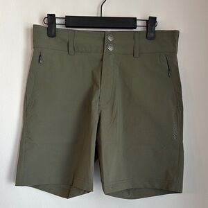 Skhoop Women Anne Olive Green hiking camping performance stretchy Shorts medium